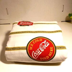 Vintage Y2K Coca-Cola Logo King Size Flat Sheet 108x104